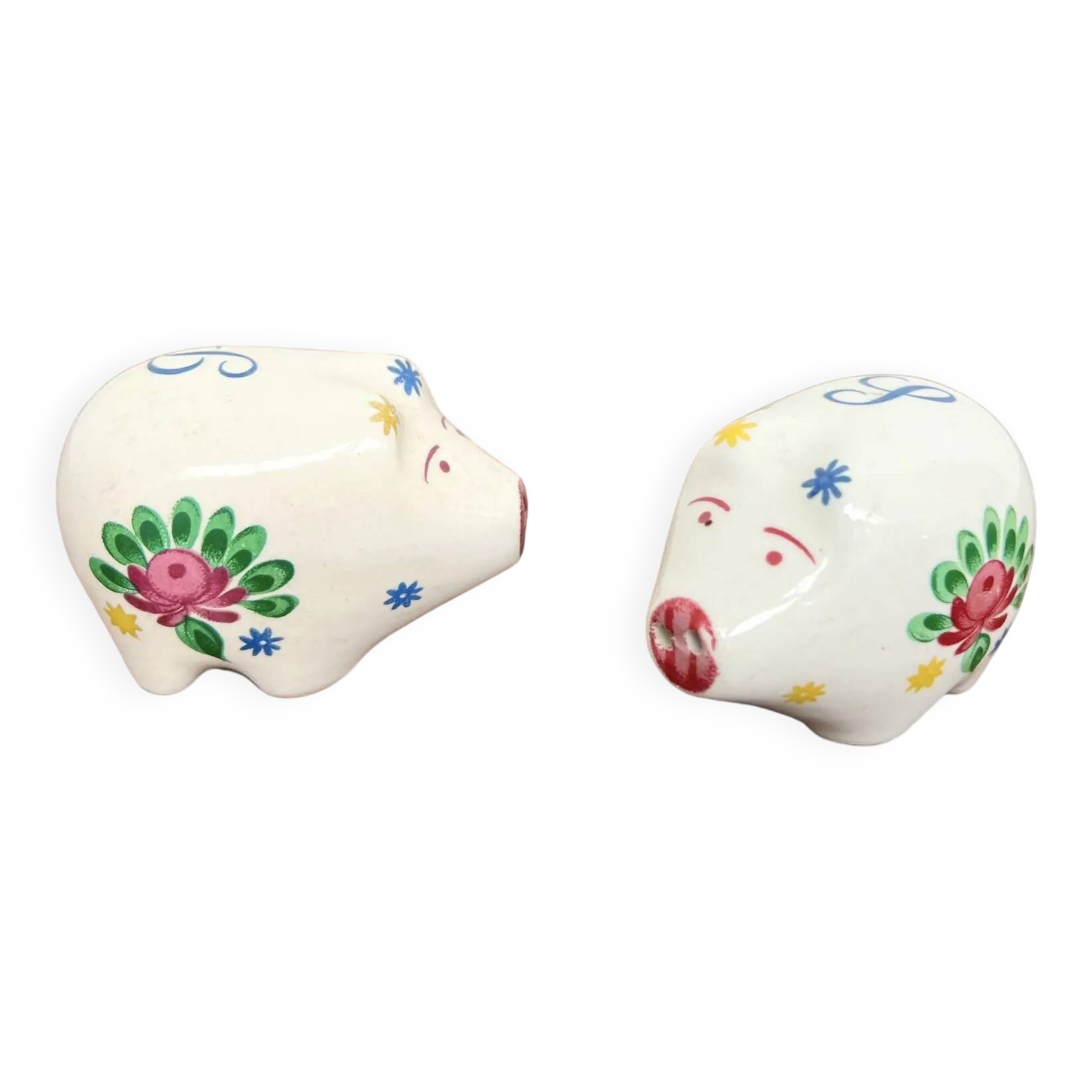 Ceramic pig salt and pepper shaker set