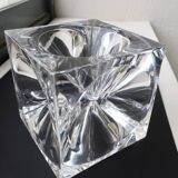 Daum france, rare cendrier cube "roc22", vers 1975, tbe