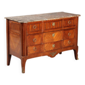 Louis XVI antique commode in mahogany and rosewood, 19th century.