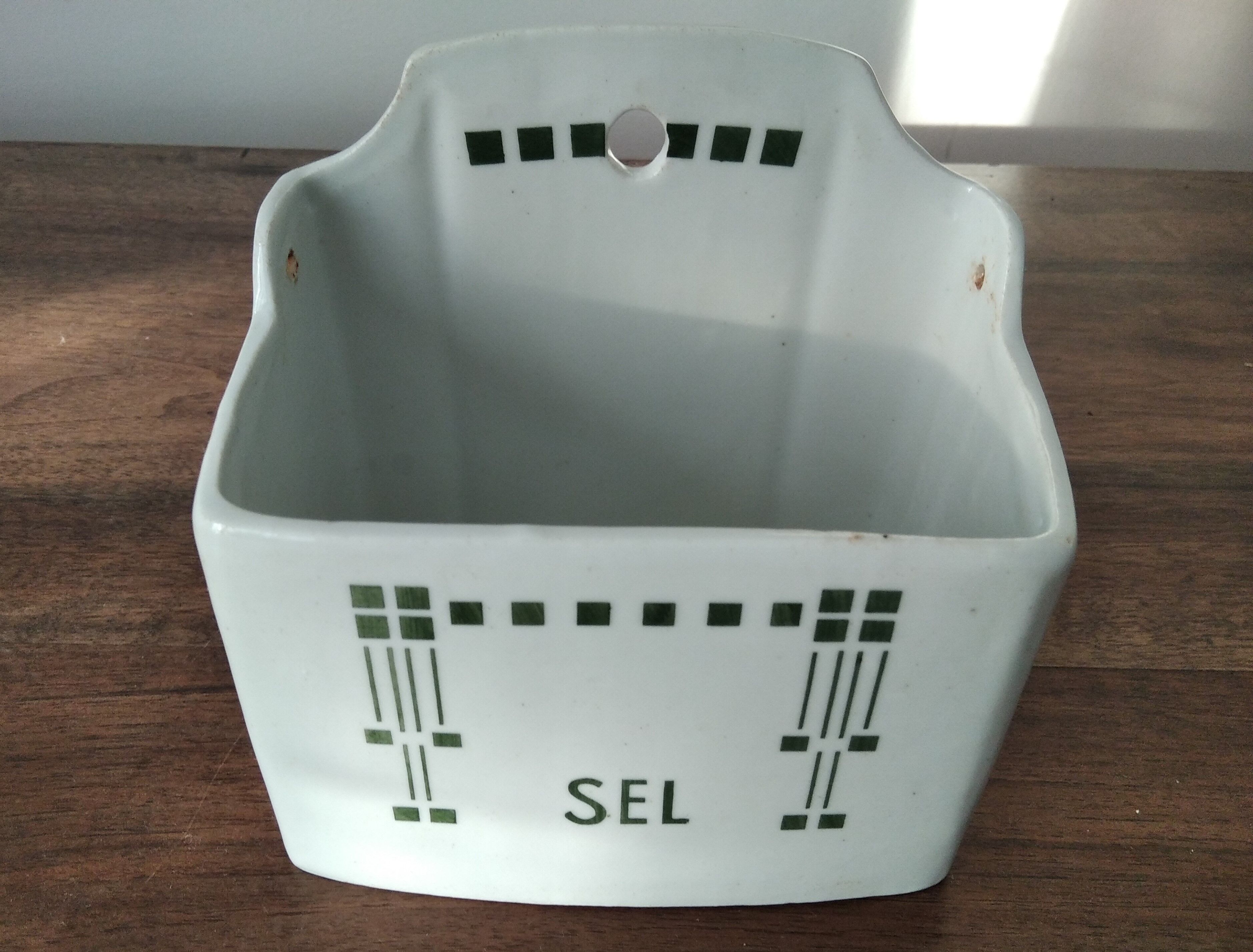 Art Deco earthenware salt box
