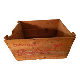 Large wooden crate Chocolat Poulain