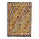 Vintage Turkish Oushak Handmade Wool & Cotton Yellow Area Rug 155x223