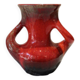 Saint-Paul-de-Vence red flamed earthenware vase circa 1970