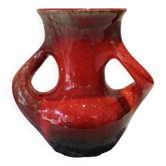 Saint-Paul-de-Vence red flamed earthenware vase circa 1970