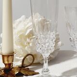 Lot de 17 flûtes verre coupe à champagne cristal d'arques Pompadour