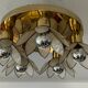 Vintage ceiling lamp in brass and mother-of-pearl 60s-70s
