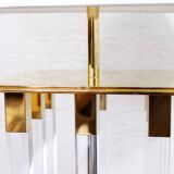 Pair of plexiglass and brass lamps, Italy 1970