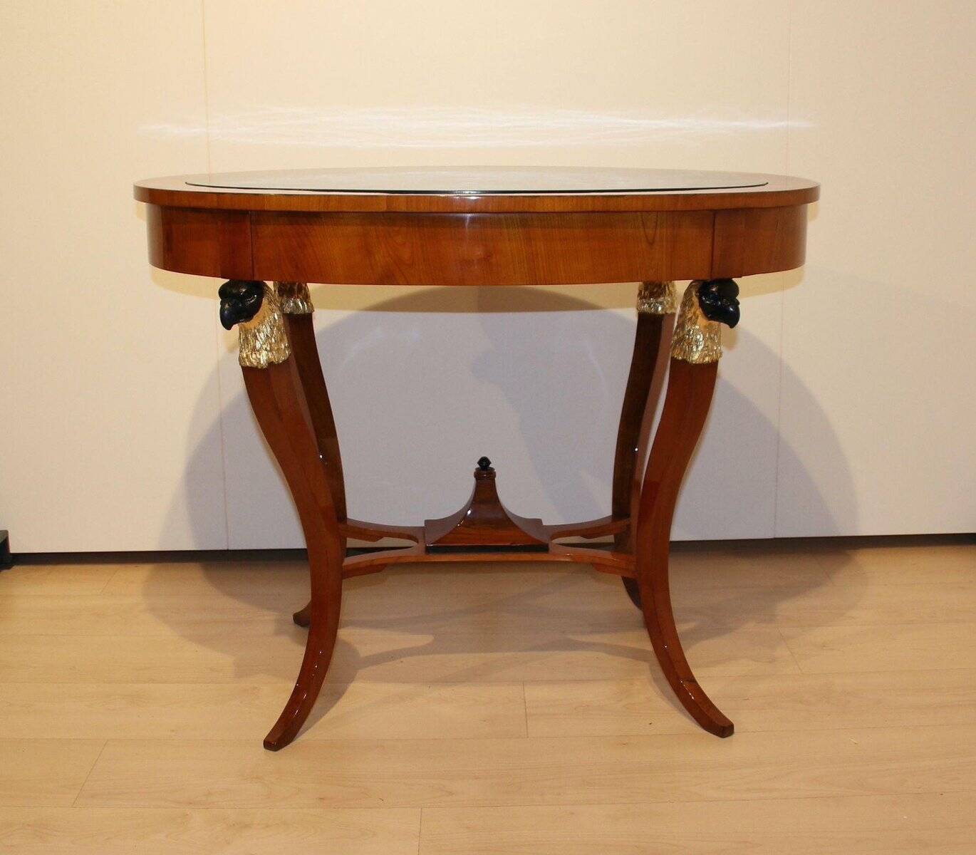 Biedermeier Cherry Veneer Gold-Leaf Center Table, Austria, 1820s