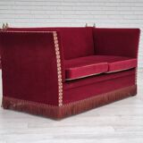 1970s, Danish "Spanish" sofa, original condition, furniture velour, ash wood legs.