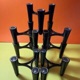 Set of 7 Black Candle Holders Design Koziol Hommage 2005 Germany