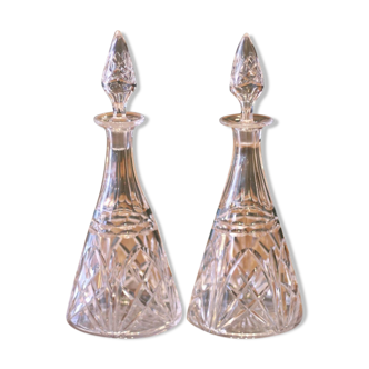 Paire de carafes en cristal Harbridge (UK)