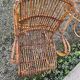Trio de 3 fauteuils chaises rotin bambou vintage 1950