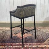 Série de 5 tabourets style industriel en métal et cuir, travail moderne