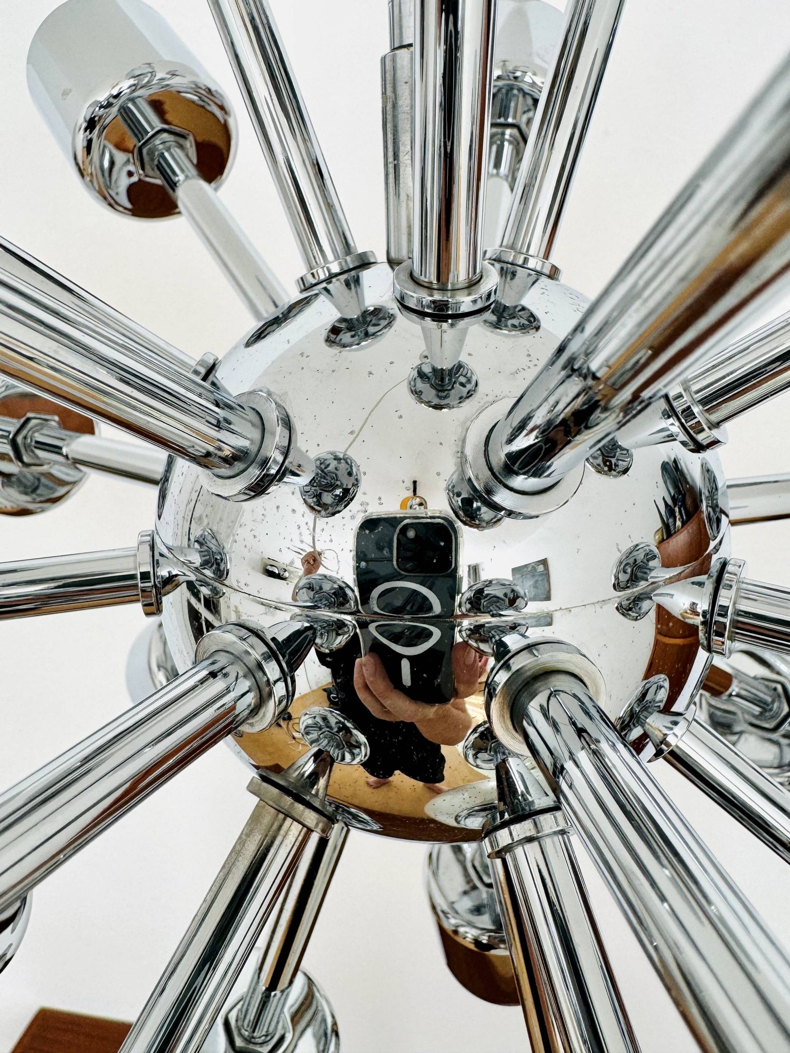 Chromed 1970s Sputnik Chandelier by Motoko Ishii for Staff