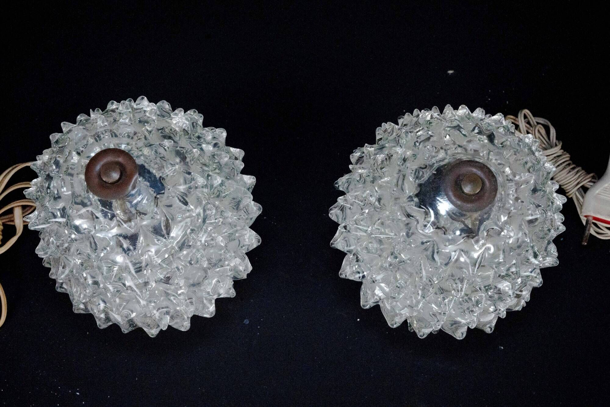 Pair of Italian Murano “Rostrato” Glass Table Lamps by Ercole Barovier, 194