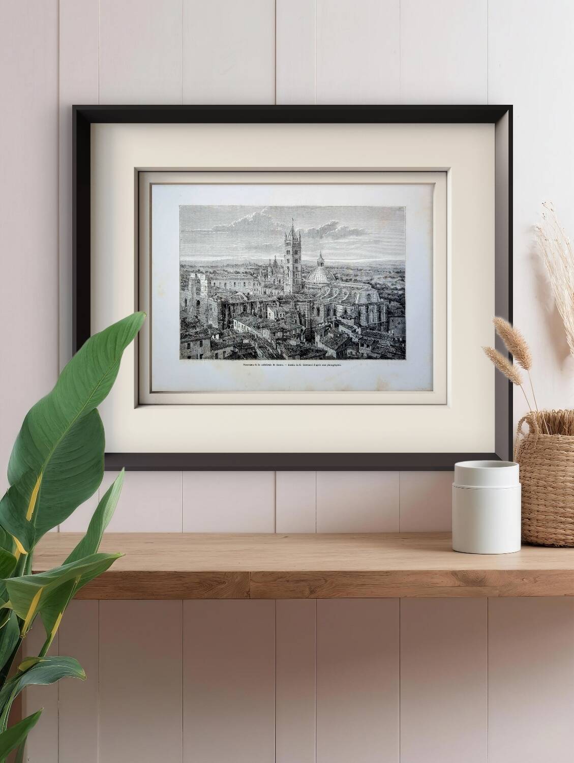 The Cathedral of Siena, Italy. Printed illustration from 1866.