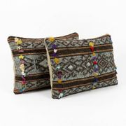 Set of 2 vintage kilim cushion covers 41x61 cm