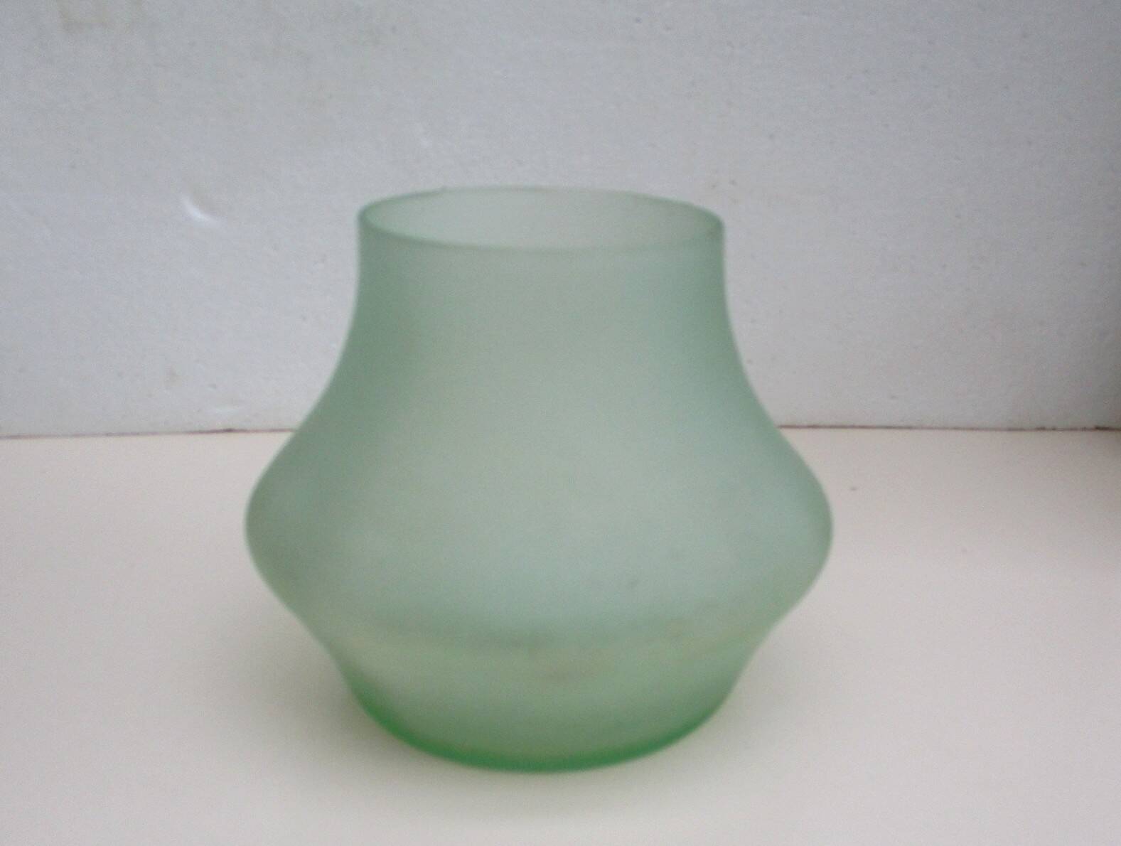 Old glass paste vase - water green