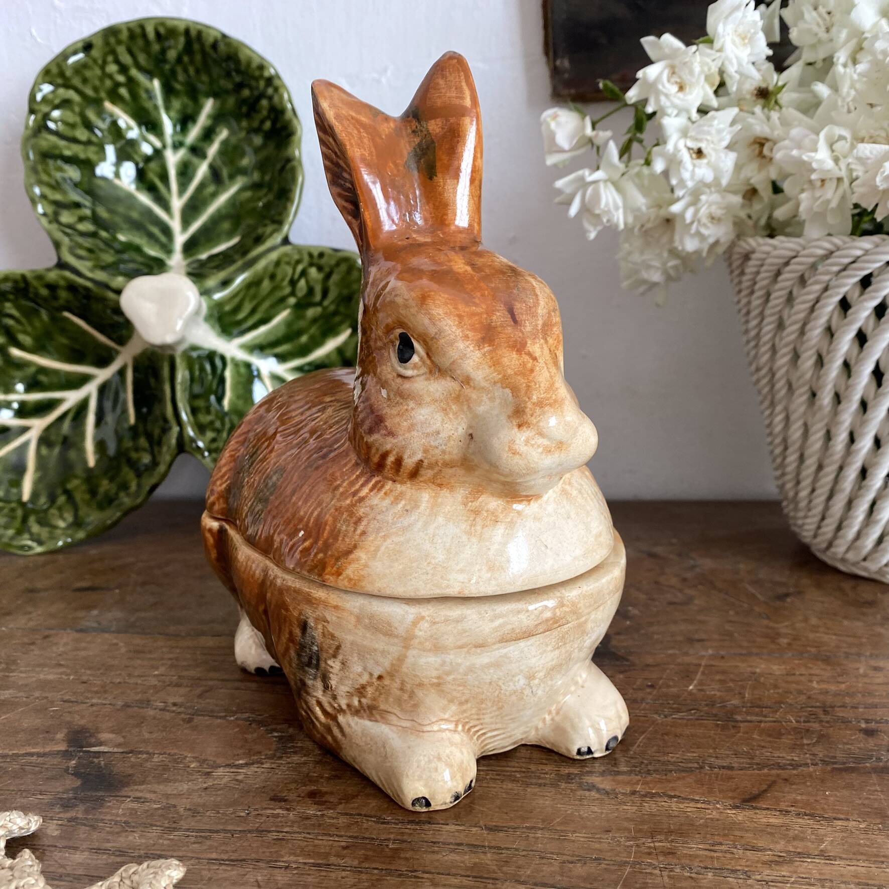 Ceramic rabbit, zoomorphic terrine
