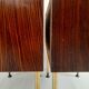 Dresser / chest of drawers and bedside tables - 1960s - faux leather brass