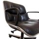 Charles Pollock Knoll Office Chair - Black Leather with Wheels