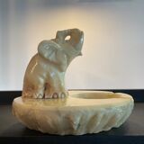 Empty vintage pocket elephant in carved marble from the 70s