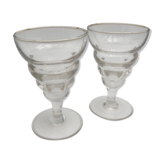 2 verres apéritif vintage 1950