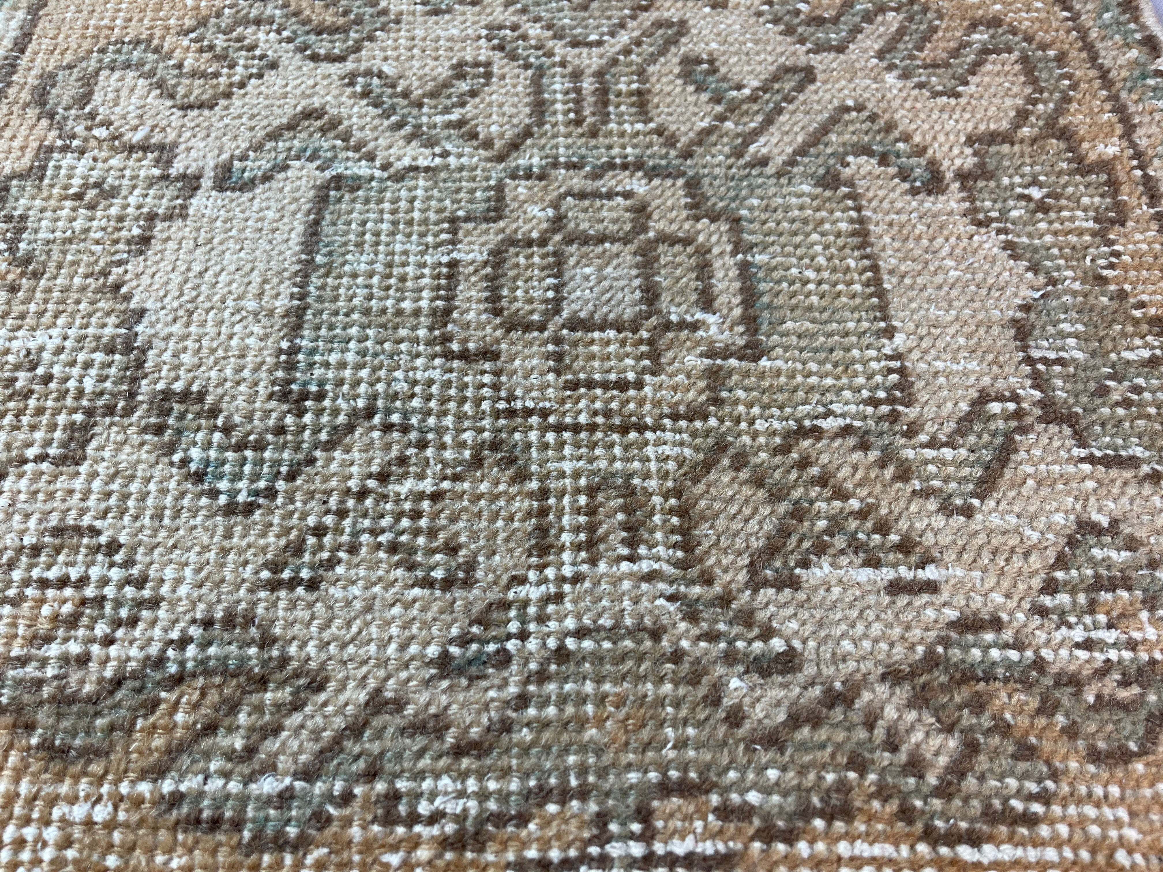 Vintage turkish pastel mini rug 91x 51 cm