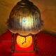 kiosk lamp wrought iron 1930 art deco molded glass paste, 38x22 elec ok,