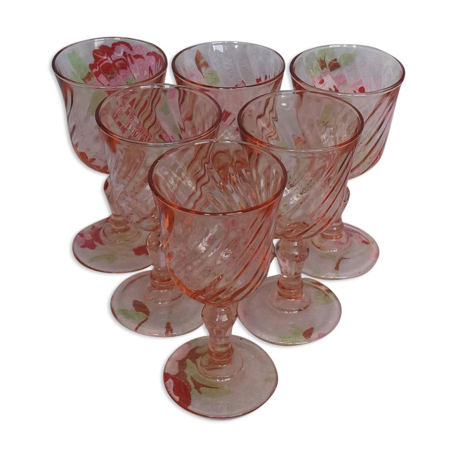 6 pink glasses with Arcoroc Rosaline Liqueur