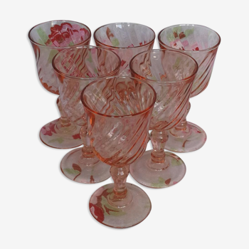 6 pink glasses with Arcoroc Rosaline Liqueur