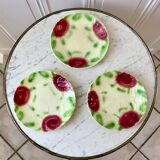 Trio of plates in slurry in Earthenware of Onnaing XIXth
