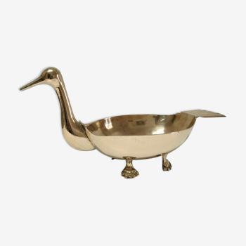 Zoomorphic cut brass bird 70s