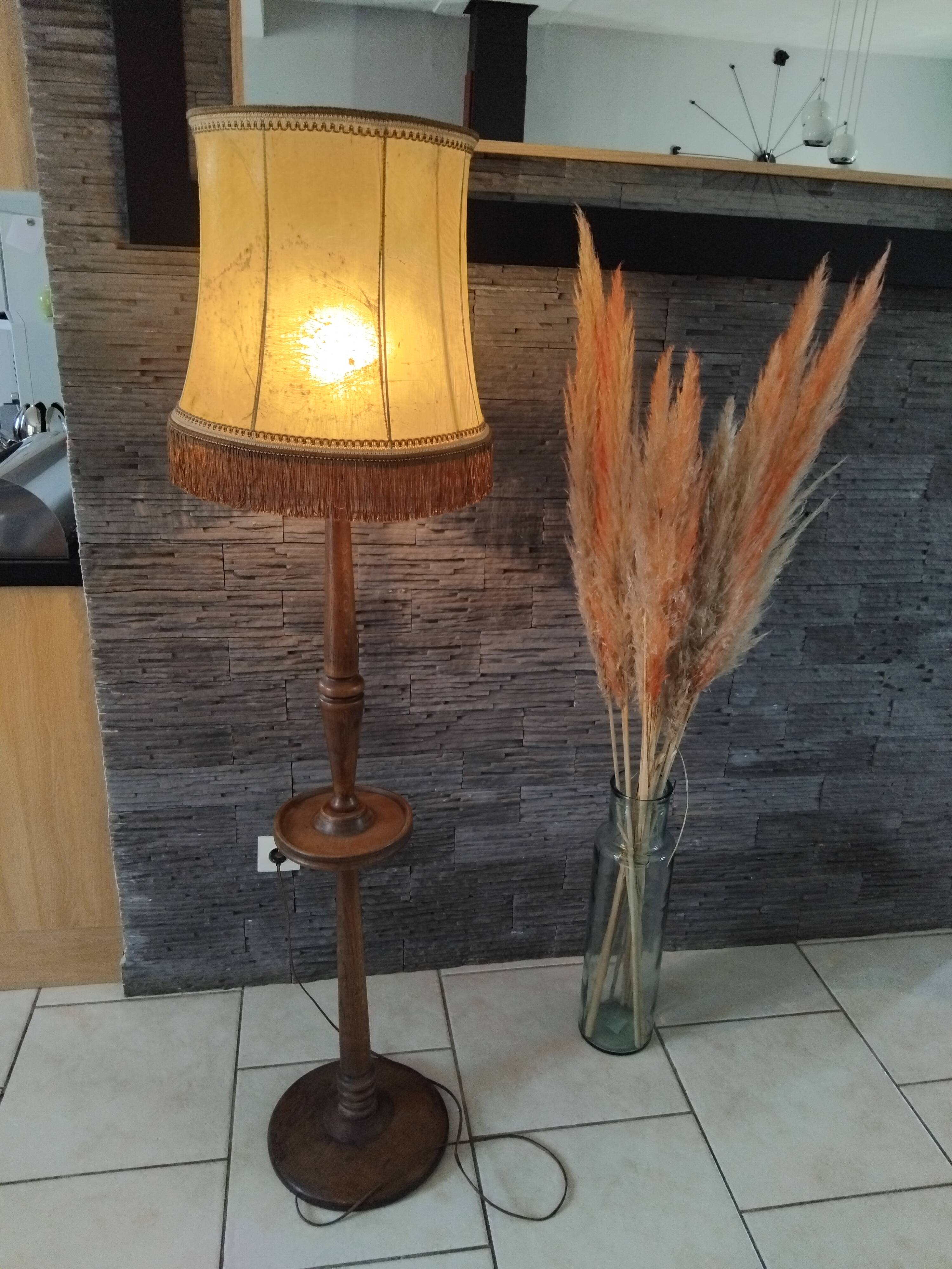 Vintage wooden floor lamp