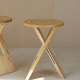 2 tabourets en bois Suzy  Adrian Reed vintage circa 1980