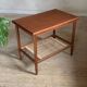 Table basse porte revue vintage en teck et corde