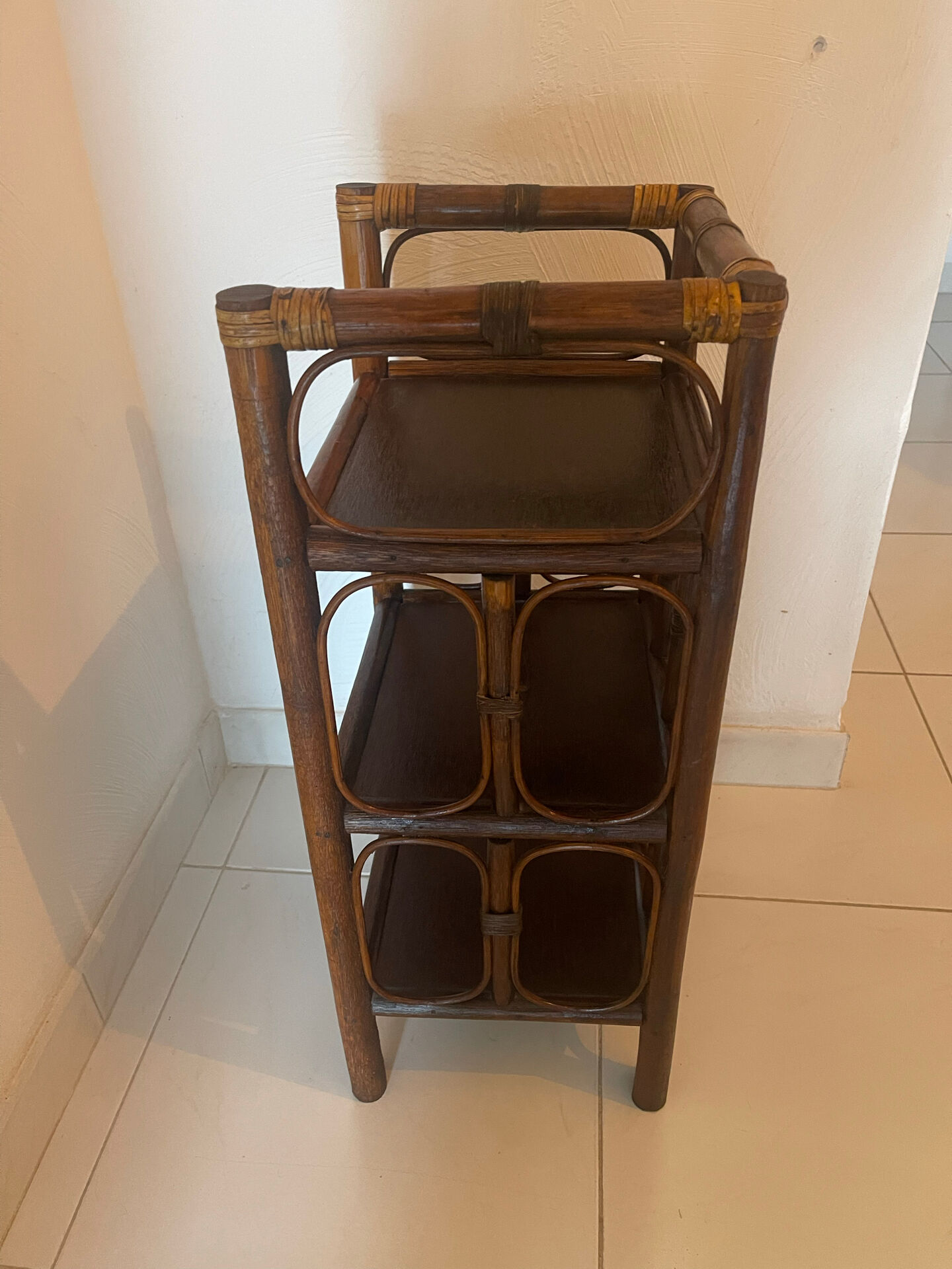 Vintage rattan shelf