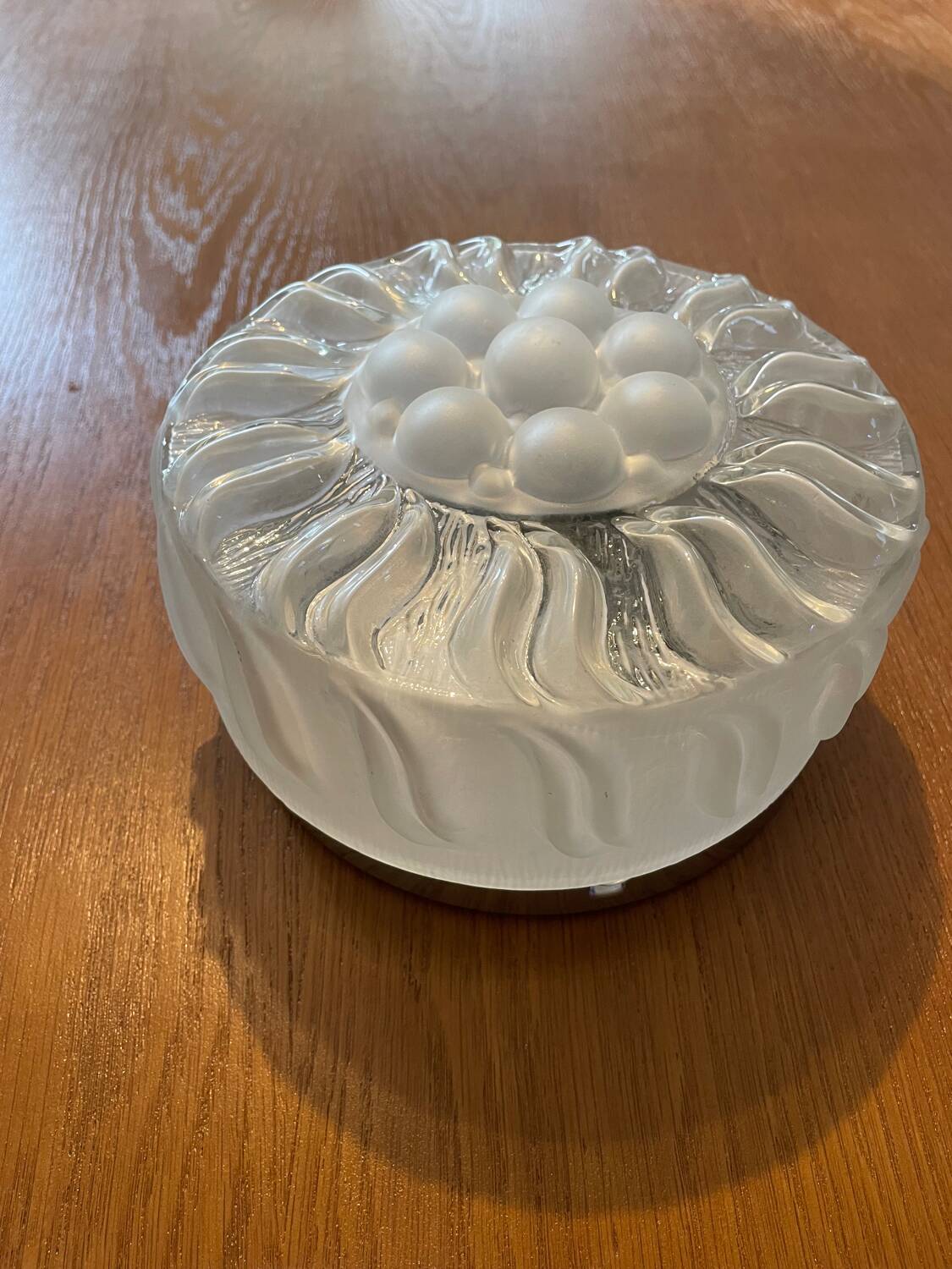 Art Deco pressed glass ceiling light by Lumisec