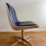 Strafor office chair in imitation leather, resin and chrome metal, 1970s