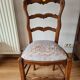 Chaises en merisier recouverte de Toile de Jouy