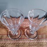 2 WINE GLASSES IN CUT BACCARAT CRYSTAL, 19TH CENTURY PERIOD CIRCA 1850 - 11.4CM