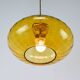 Mid-Century Brass and Amber Glass Pendant Lamp