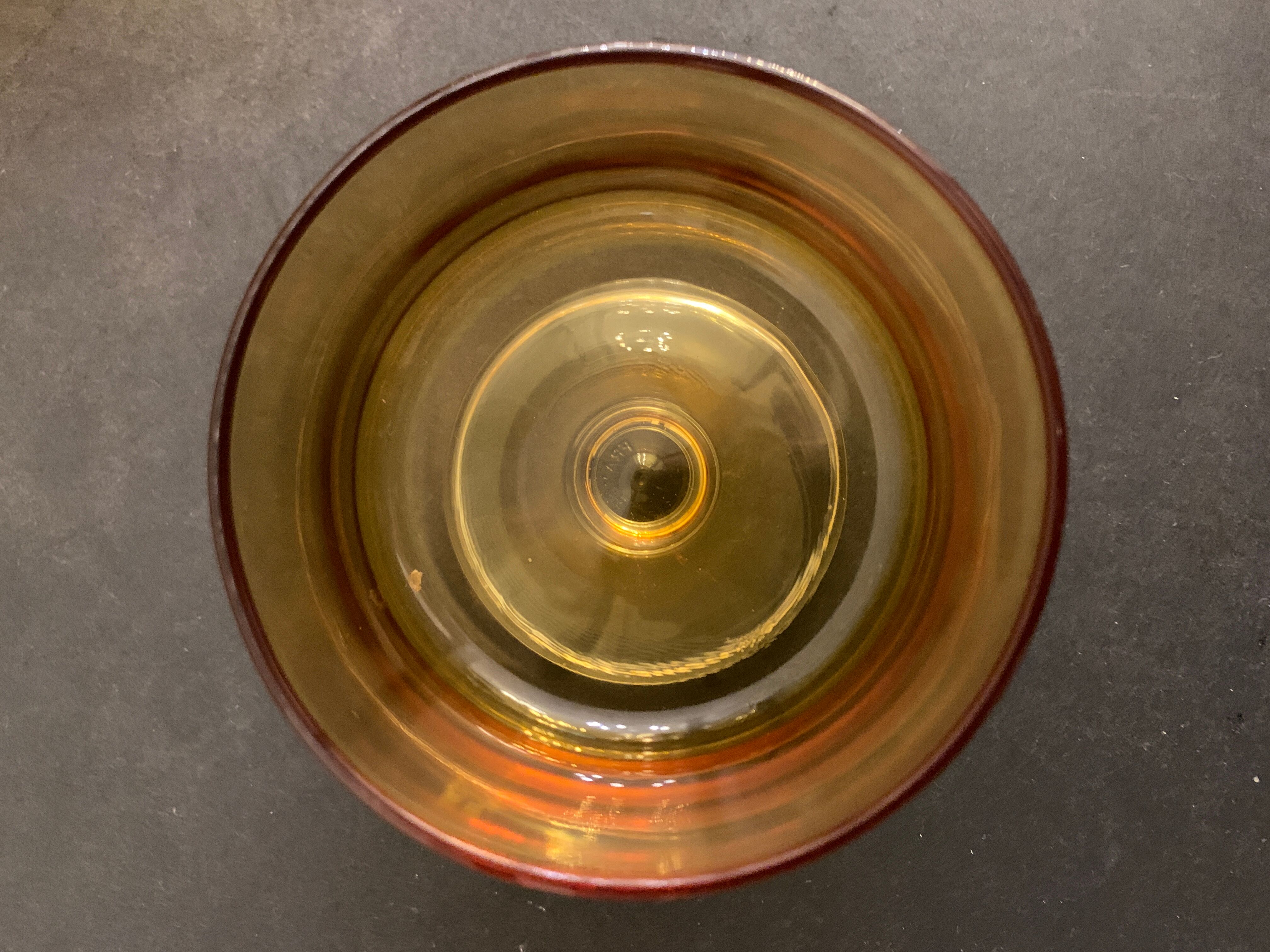12 Luminarc cups in orange glass, France, 1970