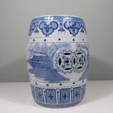 Ceramic stool/side table with oriental design. 1970-1980