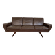 Vintage retro danish mid-century g. thams 3 person sofa in brown leather