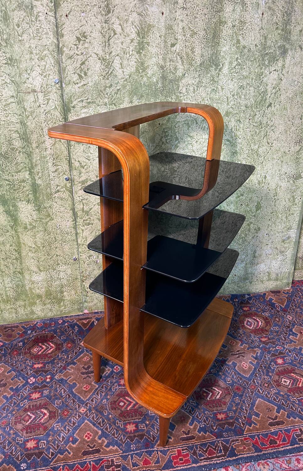Mid century retro vintage teak stand shelf 1970