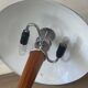 Vintage ship lamp in wood and chrome metal
