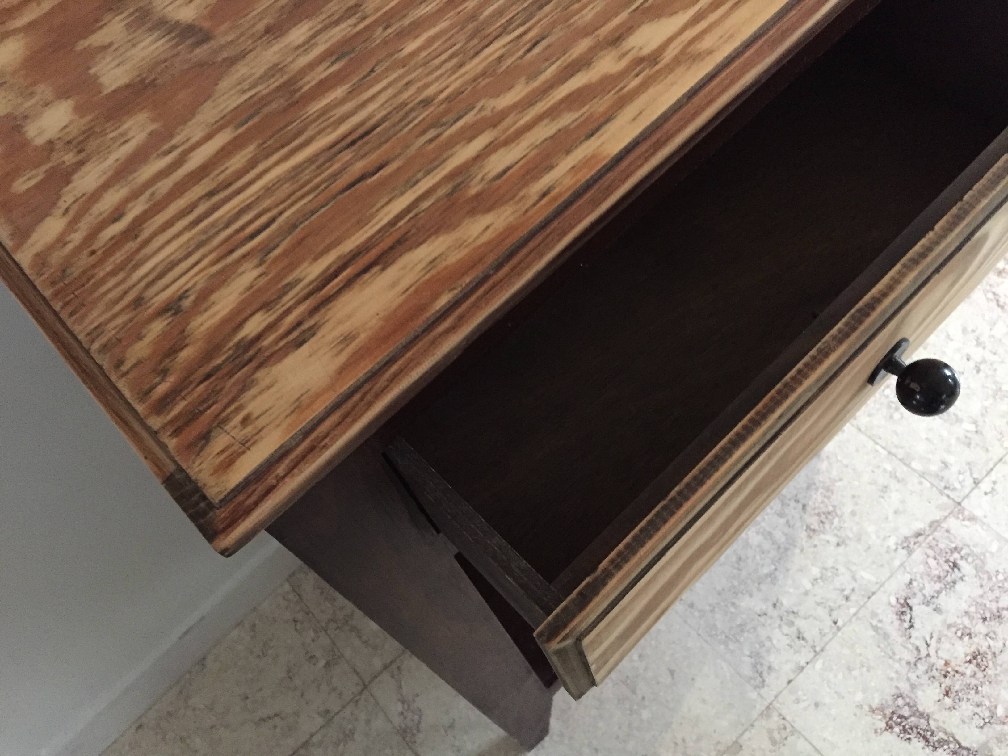 Vintage compass leg bedside cabinet