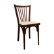 Baumann chair 153 in dark wood and white skai