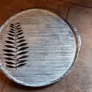 Vintage tart dish 31 cm earthenware from Salins model Toledo 1960s